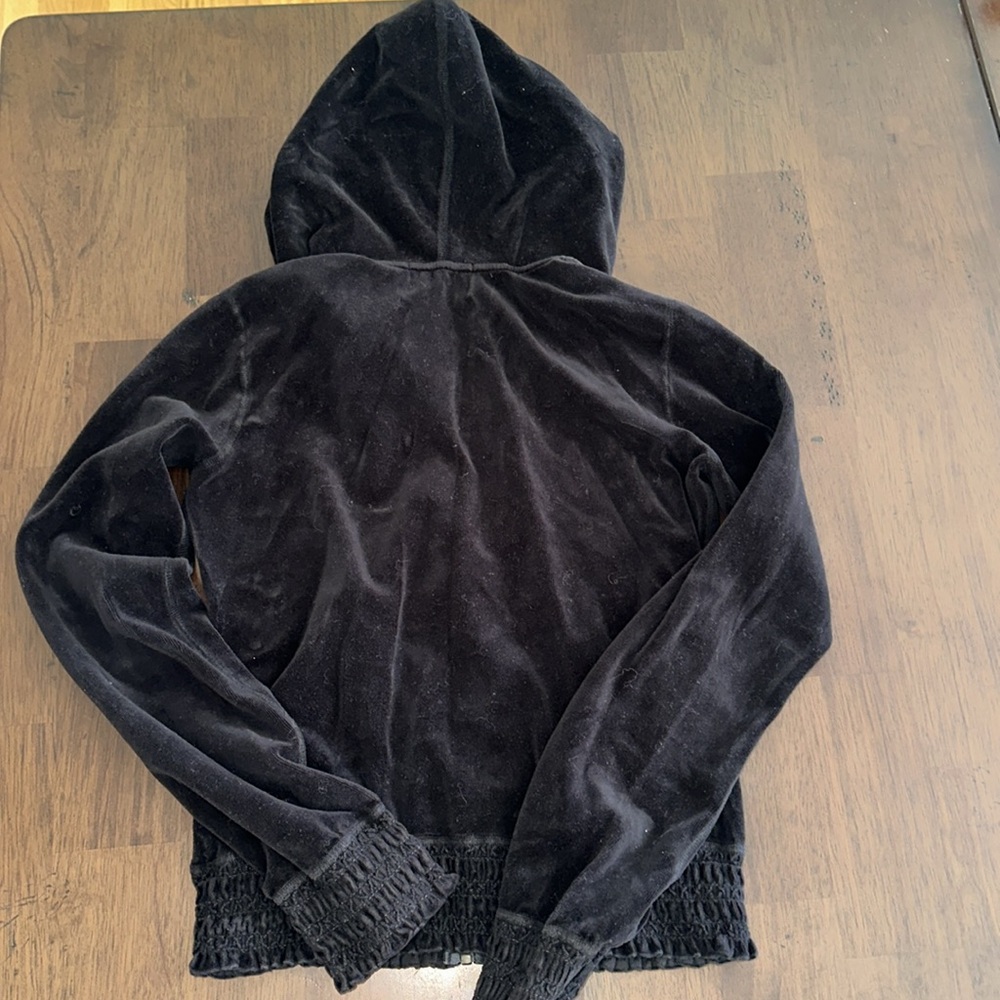 Juicy Couture Black Velour Zip-Up, Size M - Picture 4 of 4